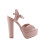 (38, Beige) Platform Heel Shoes and Bag Set 3