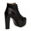 (36, Black) Shiny Platform Lace Up Ankle Boots 5