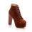 (38, Brown) Suede Platform Lace Up Ankle Boots 4