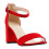 (39, Red) Block Heel Ankle Strap Sandals Size 33-43 3