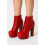 (38, Red) Platform Lace Up Ankle Boots 2