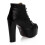 (40, Black) Crocodile Platform Lace Up Ankle Boots 6
