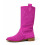 (39, Fuchsia) Low Heel Cowboy Knee High Boots Size 35-44 4