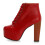 (38, Red) Platform Lace Up Ankle Boots 5