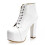 (39, White) Crocodile Platform Lace Up Ankle Boots 2