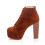 (35, Brown) Suede Platform Lace Up Ankle Boots 5