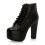 (37, Black) Platform Lace Up Ankle Boots 1