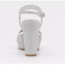 (41, Silver) Strappy Heel Wedding Shoes Size 33-43