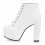 (38, White) Platform Lace Up Ankle Boots 5