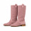 (43, Pink) Low Heel Cowboy Knee High Boots Size 35-44 6