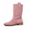 (39, Pink) Low Heel Cowboy Knee High Boots Size 35-44 3