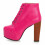 (35, Fuchsia) Platform Lace Up Ankle Boots 4