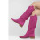(39, Fuchsia) Low Heel Cowboy Knee High Boots Size 35-44 2
