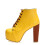 (38, Yellow) Platform Lace Up Ankle Boots 1