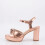 (42, Rose) Block Heel Platform Sandals with Bow Size 33-43 2