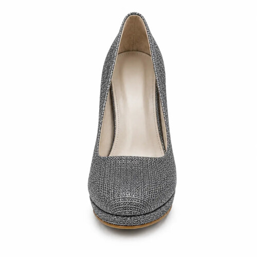 (38, Gray) Chunky Platform Heels Size 34-41 1