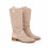 (44, Beige) Low Heel Cowboy Knee High Boots Size 35-44 6