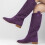 (36, Purple) Low Heel Cowboy Knee High Boots Size 35-44 2
