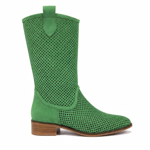 (40, Green) Low Heel Cowboy Knee High Boots Size 35-44 2
