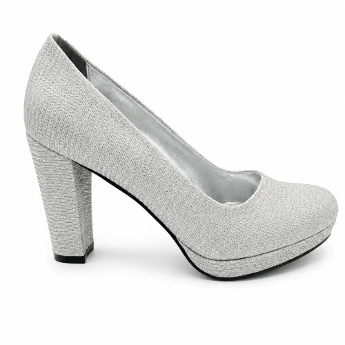 (38, Silver) Chunky Platform Heels Size 34-41 1