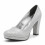 (38, Silver) Chunky Platform Heels Size 34-41 3