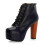 (36, Navy Blue) Platform Lace Up Ankle Boots 3