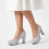 (41, Silver) Chunky Platform Heels Size 34-41 2