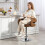 Homcom HOMCOM Adjustable Height Barstool Steel Pole PU Leather, Brown 9