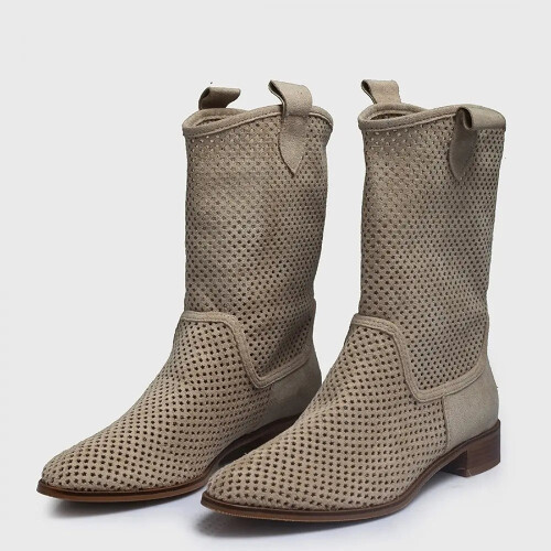 (43, Beige) Summer Cowboy Boots Size 35-44 2