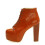 (39, Brown) Crocodile Platform Lace Up Ankle Boots 2
