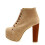 (40, Beige) Suede Platform Lace Up Ankle Boots 2