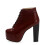 (38, Burgundy) Crocodile Platform Lace Up Ankle Boots 3