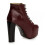 (38, Burgundy) Shiny Platform Lace Up Ankle Boots 5