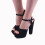 (36, Black Suede) Platform Heel Shoes and Bag Set 3