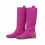 (41, Fuchsia) Low Heel Cowboy Knee High Boots Size 35-44 3