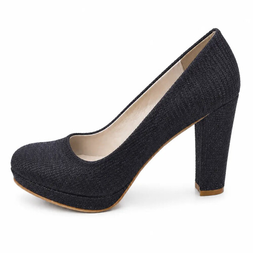 (38, Black) Chunky Platform Heels Size 34-41 1