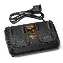 Dual Port Battery Charger Compatible with Dewalt DCB115 18V XR, 3.0A 12V-20V MAX Li-Ion Fast Charger with 2 2.1A USB Ports