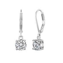 (Zircon White) Classic 12th Birthday Zircon Earrings, perfect for delicate jewelry for petite girls