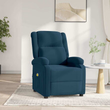 vidaXL Elektrischer Massagesessel Blau Samt