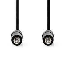 Stereo Audio kabel | 3.5 mm Hanstik | 3.5 mm Hanstik | Nikkelplateret | 1.50 m | Runde | Sort | Label