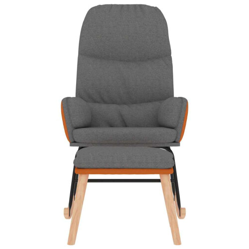 VidaXL vidaXL Schaukelsessel mit Hocker Hellgrau Stoff 2