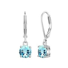 (Zircon Blue) Classic 12th Birthday Zircon Earrings, perfect for delicate jewelry for petite girls