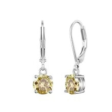 (Zircon Yellow) Classic 12th birthday zircon earrings, perfect for delicate jewelry for petite girls