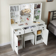 Bedroom Vanity Set w/ Stool &10 LED Lights Mirror
