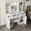 Bedroom Vanity Set w/ Stool &10 LED Lights  Mirror 1