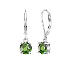 (Zircon Tea Green) Classic 12th Birthday Zircon Earrings, perfect for delicate jewelry for petite girls