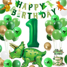 Dekoracje Urodzinowe Balony Girlanda dla Chłopca Dinozaury 61 Elementów