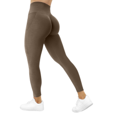Damskie Legginsy Sportowe Fitness Bezszwowe Push Up Modelujące Brązowe M