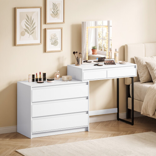 Homcom HOMCOM Vanity Makeup Desk LED Mirror Bedroom White