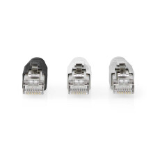 RJ45 konektor | Průchod RJ45 | Pevný/splétaný FTP CAT6a | Rovný | Pozlaceno | 10 ks. | PVC | Šedá / Černá / Bílá | Zabalené v krabici